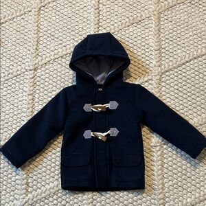 Navy Checkered Lined Coat